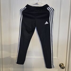 Adidas Kids Black Joggers with White Stripes Size 9-10yr